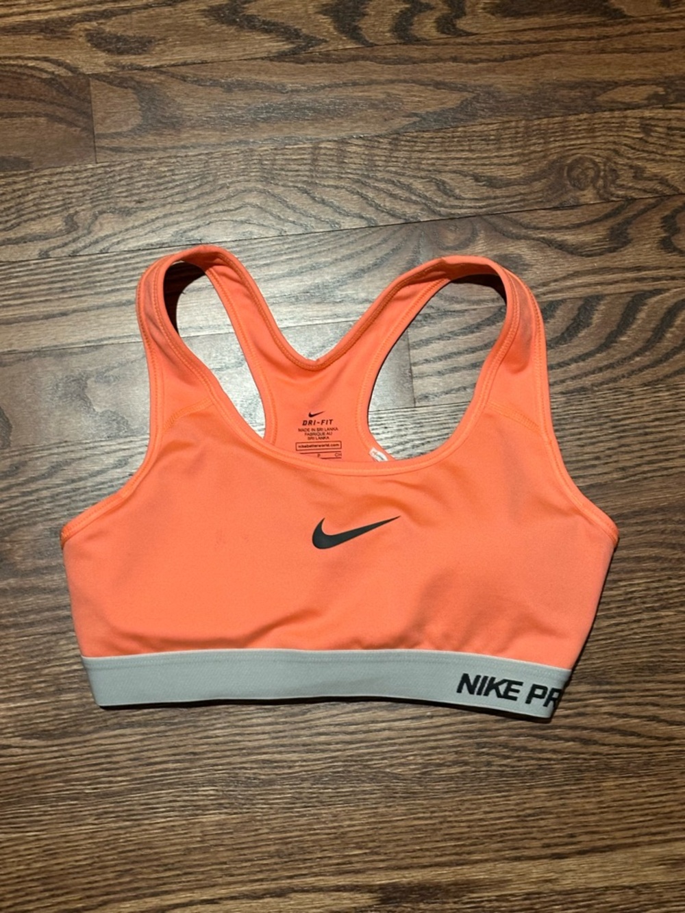 Nike Pro Dri-FIT Orange and Gray Sports Bra Size Small